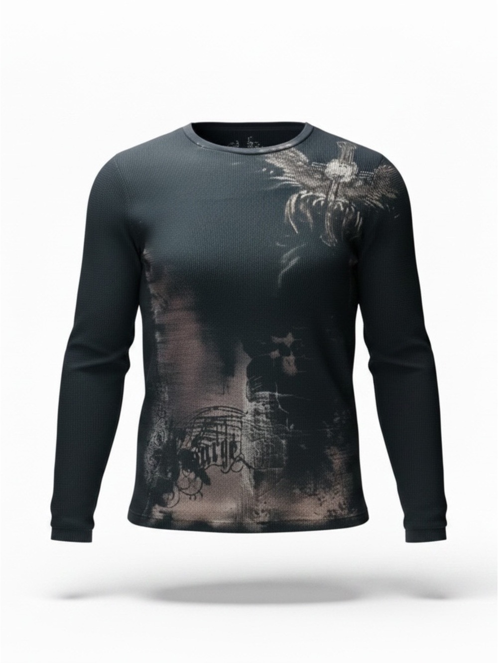 Resurge Men's Black Long-Sleeve Graphic Thermal Tee